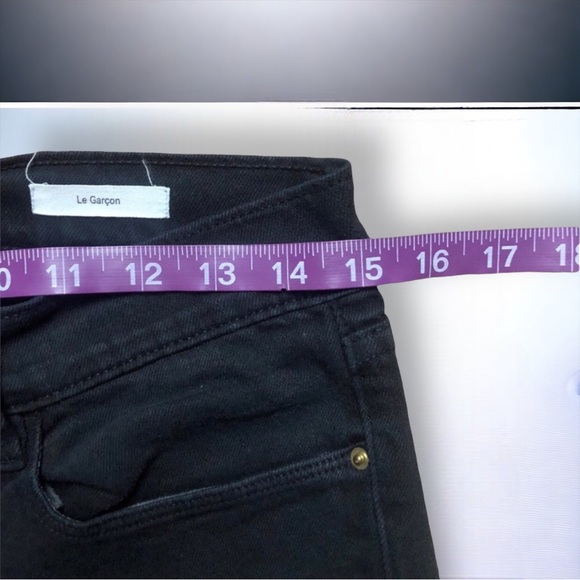 FRAME Denim Jeans Le Garçon `Film Noir’ Black Size 27 Pre-Loved - Picture 9 of 13